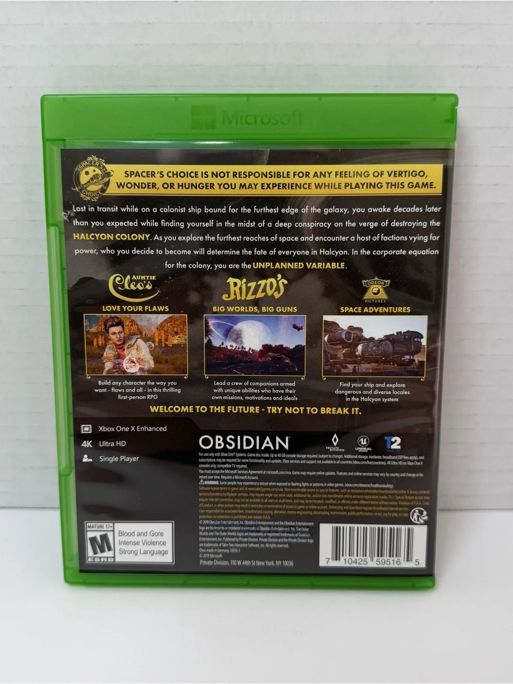 Xbox outer worlds